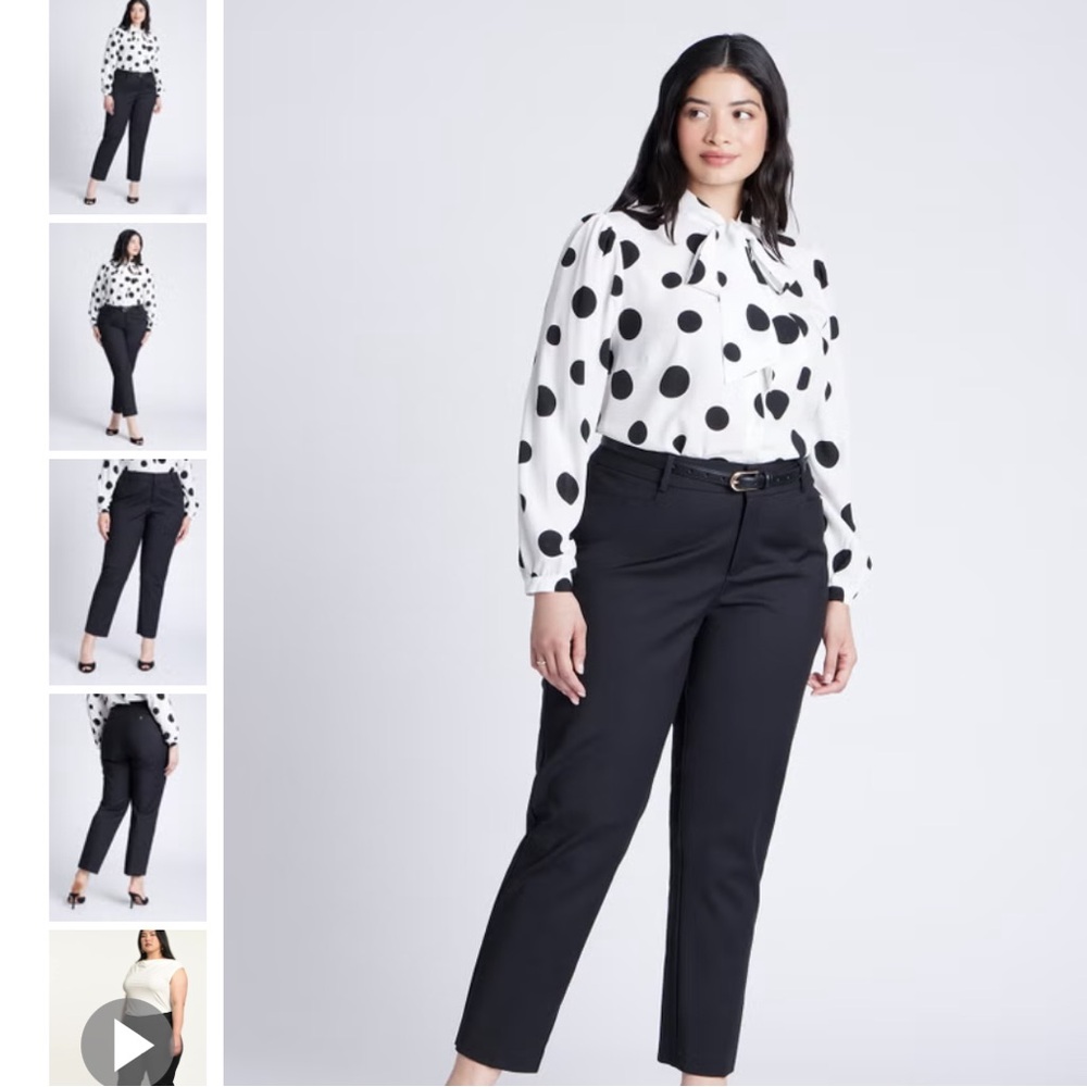 Eloquii Classic Black Straight Leg Pants